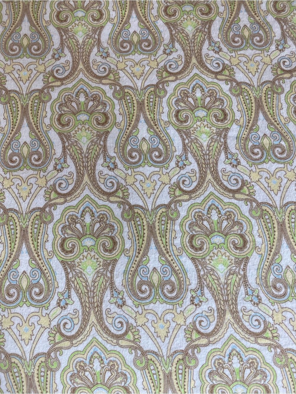 Paisley-Print Home Bedding Sheet Set in Beige, Light Blue & Green